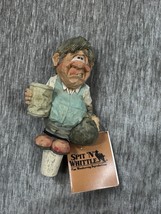 Vintage Spit N Whittle Bottle Wine Cork Gutterball Bowling Bowler Carved... - $24.74