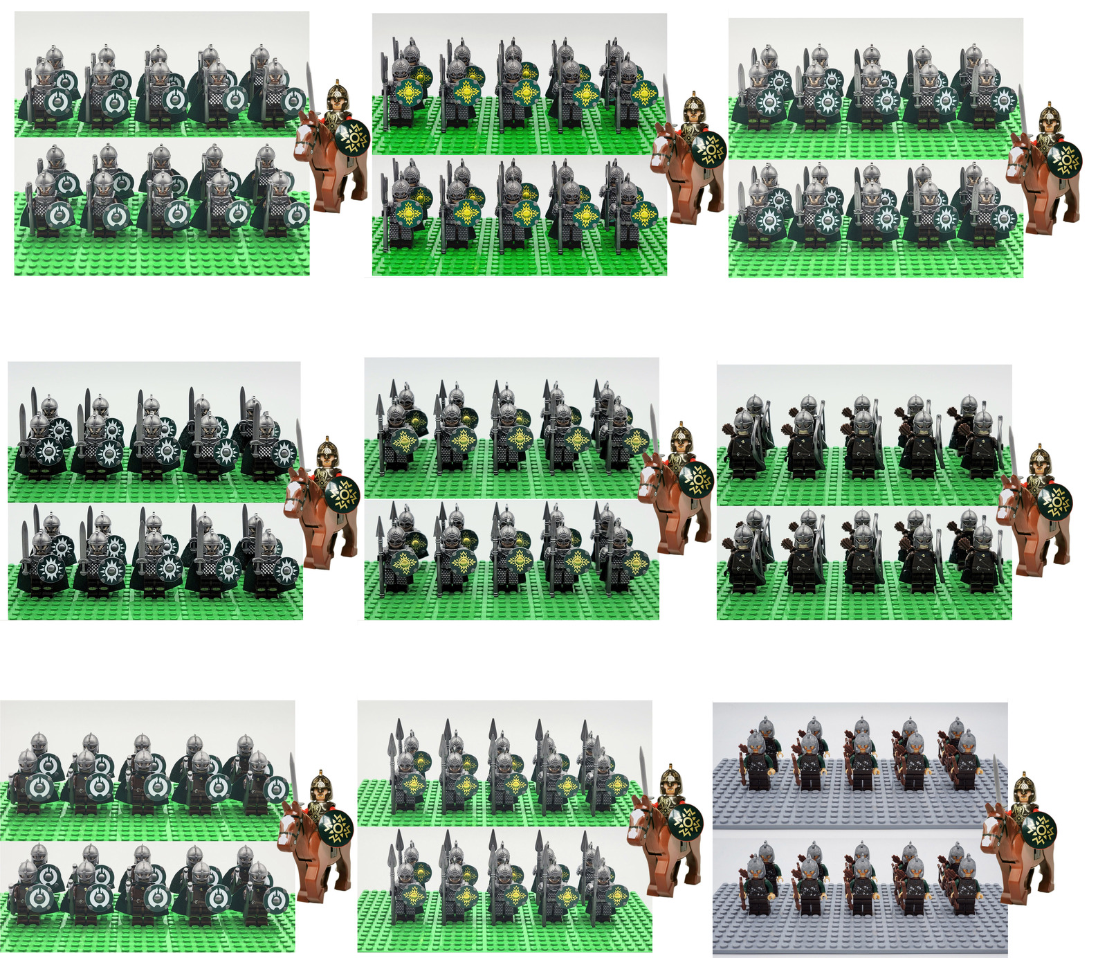 LOTR Rohan Royal Guard Army Soliders Infantry Collection 198pcs Minifigures Set