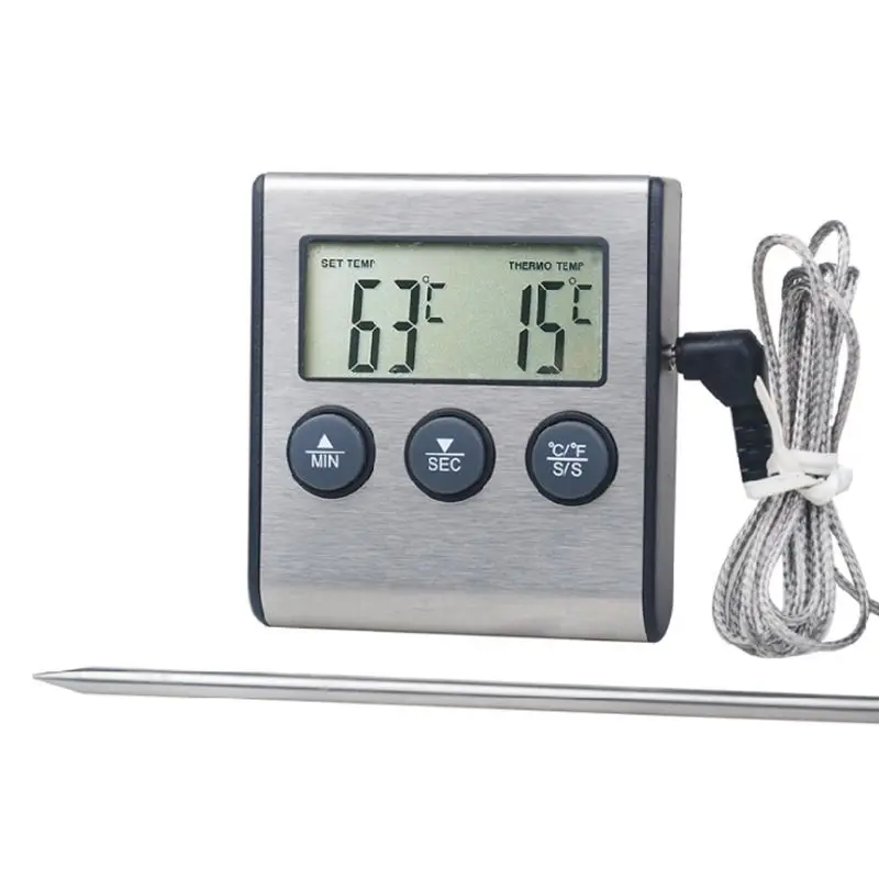 Digital Kitchen Thermometer Large LCD Display Long Probe for Grill Oven Food Mea - £173.82 GBP