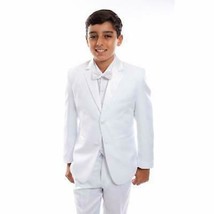 Tazio 4 Pieces Classic Fit Solid 2 Button Tuxedo for Boys - White Size 18 - $70.00