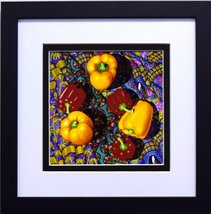 Red Yellow Peppers Vegetable Collage Art Food Kitchen Wall Decor Print 1... - £31.71 GBP