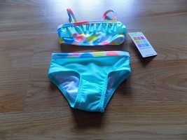 Size 3-6 Months Healthtex 2 Piece Swimsuit Swim Bathing Suit Aqua Mint Dots New - £11.99 GBP