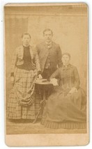 Antique CDV Circa 1870s Thomason Two Women And Handsome Man Posing Louisiana, MO - £8.94 GBP