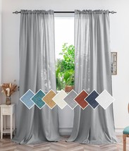 Yancorp Light Grey Curtains 63 Inch Length For Living Room, Light Grey,W... - £30.60 GBP