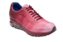 Men&#39;s Belvedere George Sneaker Multi Rose Ostrich Hand Painted Shoes E16 - £457.63 GBP