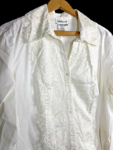 Coldwater Creek Blouse Size 2X White Crochet Lace Romantic Victorian Edw... - $55.85