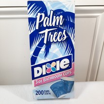 Vintage Dixie Bathroom paper Cups 3oz Palm Trees blue Design OPENED box 2003 - £26.58 GBP
