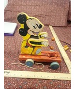 Vintage Mickey Mouse Drummer Pull Toy Walt Disney,Missing Drum - $24.69 CAD