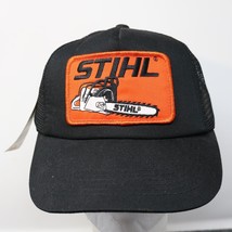 STIHL Chainsaws BLACK Snapback PATCH TRUCKER MESH HAT CAP NEW 2017 NOS - £15.45 GBP