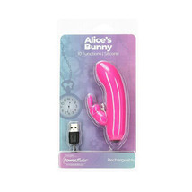 Powerbullet Alice&#39;s Bunny Rechargeable Bullet Vibrator with Rabbit Sleeve Pink - £33.37 GBP