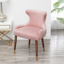 Roundhill Furniture Lindale Velvet Upholstered Nailhead Trim Accent Chair, Pink - £95.72 GBP