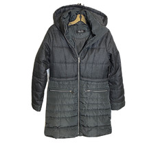 New MO-KA Mixed-Media Hooded Puffer Jacket Small Womens Gray Winter Oute... - £23.73 GBP