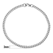 Mens Womens Bracelet Stainless Steel Curb Cuban Link Chain Black Gold Silver Col - £12.18 GBP