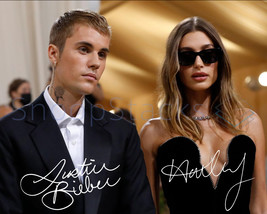 Justin Bieber Hailey Bieber Signed 8x10 Glossy Photo Autograph RP Poster Print P - £13.58 GBP