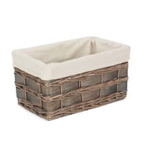 Grey Scandi Storage Basket With White Lining - £24.77 GBP+