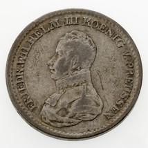 1817A Allemand États Prusse 4 Groschen Pièce Argent En VF, Km 394 - $110.98 CAD