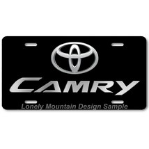 Toyota Camry Inspired Art Gray on Black FLAT Aluminum Novelty License Tag Plate - £14.09 GBP