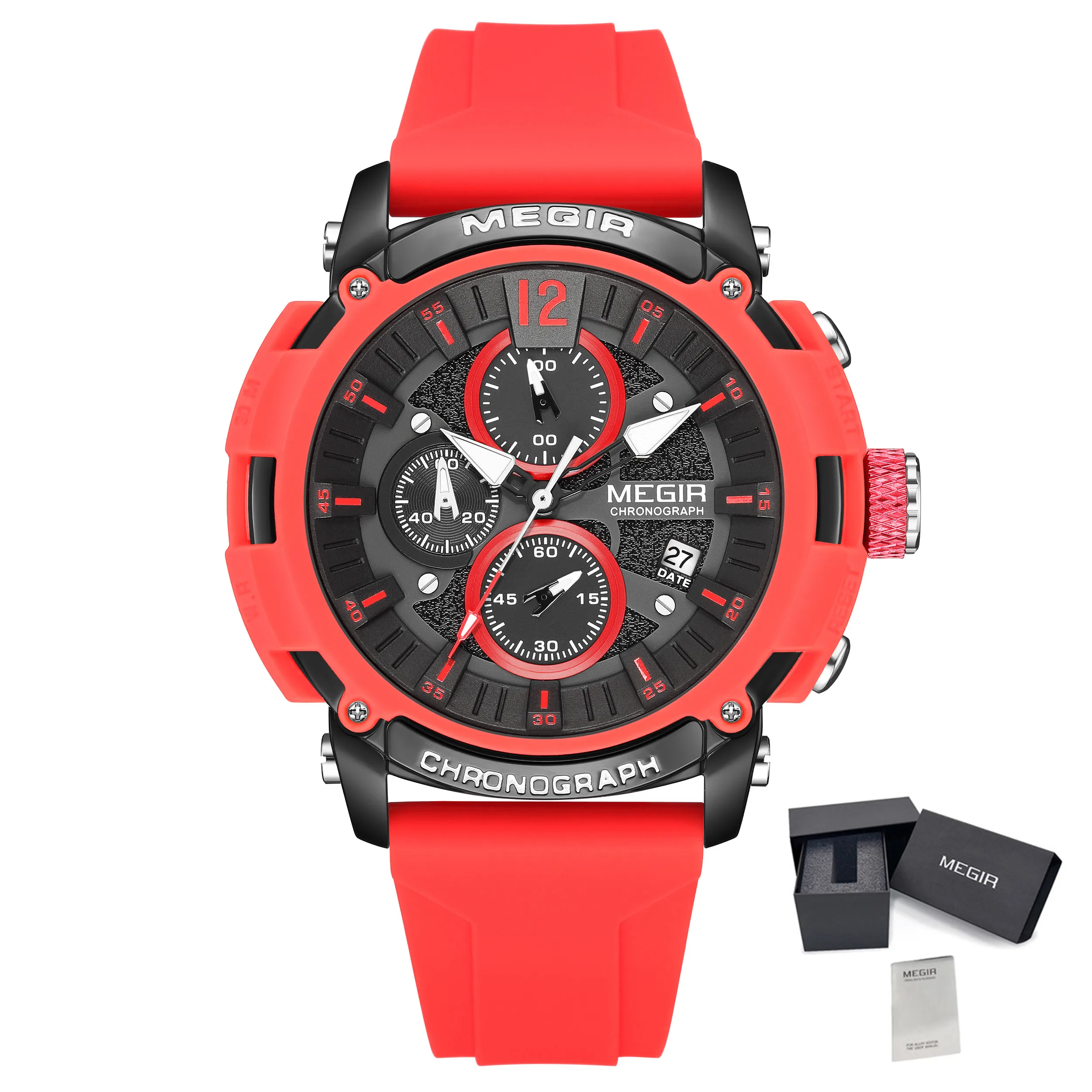 Watches Men Chronograph Quartz Wrist Watch Top Luxury Military Sport Wristwatch  - £31.63 GBP