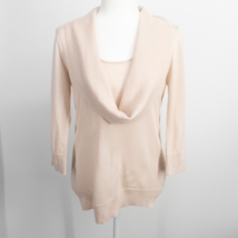 J Jill Merino Wool Sweater Petite Light Pink Long Sleeve Cowel Neck Ligh... - £19.31 GBP