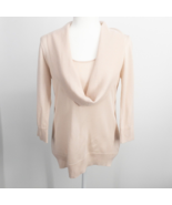 J Jill Merino Wool Sweater Petite Light Pink Long Sleeve Cowel Neck Ligh... - $24.16