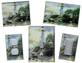 LIGHTHOUSE WITH CABIN Light Switch Plates and Outlets Home Decor - $7.20+