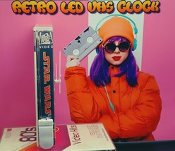 Retro Original backlit LED VHS Clock, Swamp Thing - Desk or wall Clock. Man cave - £20.93 GBP