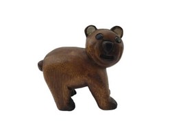 Vintage Hand Carved Wood Bear Art Decor Sculpture Figure - £9.43 GBP