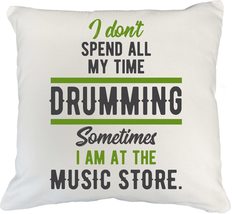 Make Your Mark Design Drummer Music Store White Pillow Cover for Drum Player &amp; P - £19.54 GBP+