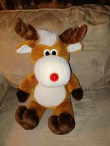 Discovery Toys Reindeer Plush 14&quot; Light Up Nose Christmas Stuffed Animal... - £27.63 GBP