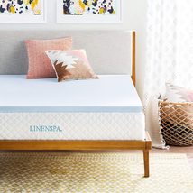 Linenspa 2 Inch Memory Foam Mattress Topper, Gel Infused Full, Us Certified - £70.33 GBP