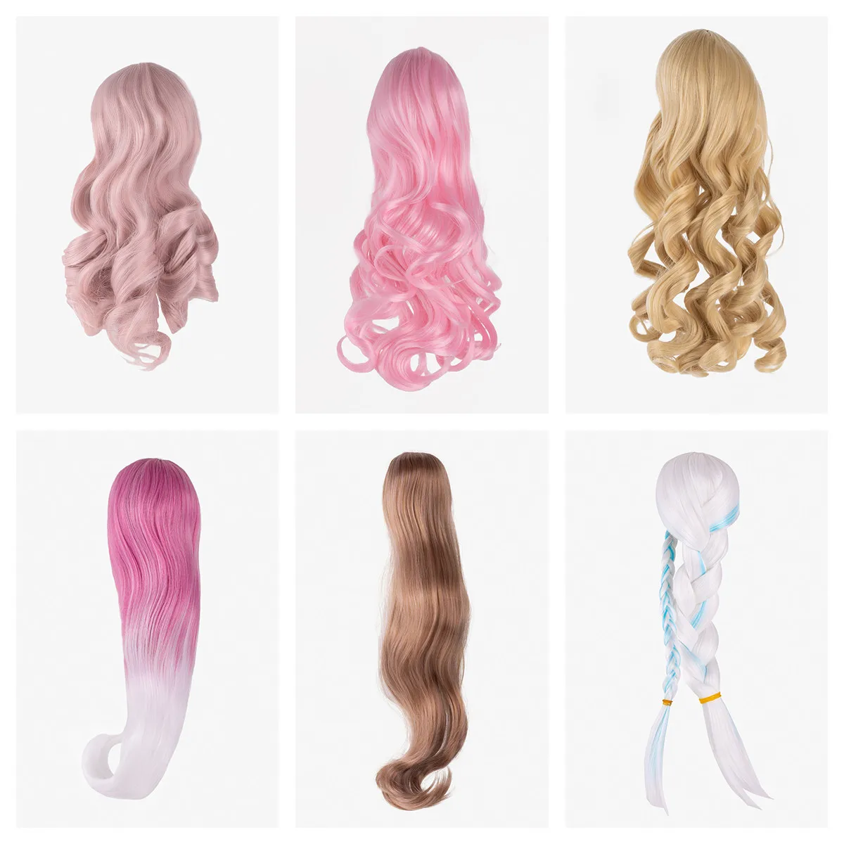 1/3 Doll Wig Quality Doll Accessories Black White Red Brown Pink Green Blue - £10.30 GBP+