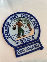 Harlingen Men&#39;s Bowling Association Texas 200 Award Sew On patch Vintage... - $4.95