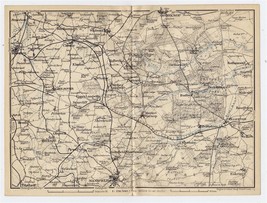 1906 Original Antique Map Vicinity Of Worksop Mansfield Sherwood Forest England - £15.13 GBP