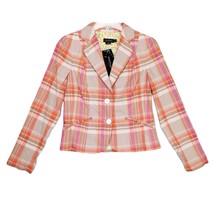 NWT Vtg Garfield &amp; Marks Womyn Women&#39;s 4 Plaid Blazer Jacket $216 Preppy Classic - £41.17 GBP