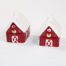 New Set Of Red Barns Mini Salt And Pepper Shakers New Without Tags Red &amp; White - £8.55 GBP