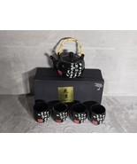 Japanese KAGETSU-Matte Black Ceramic Teapot W/ Lid And Four Cups Collect... - €44,28 EUR