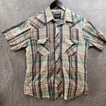 Wrangler Pearl Snap Short Shirt Size Large Plaid - $9.60
