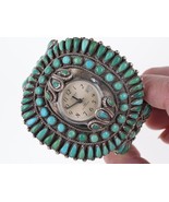 6 7/8&quot; large F.M. Begay Navajo Turquoise petit point watch cuff - £672.54 GBP