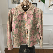 Coldwater Creek Genuine Sueded Leather Desert Rose Prairie Print Jacket L - $602.64 MXN