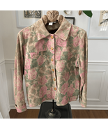 Coldwater Creek Genuine Sueded Leather Desert Rose Prairie Print Jacket L - $604.25 MXN