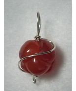 Carnelian Carved Bead Pendant Wire Wrapped .925 Sterling Silver by Jemel - £19.18 GBP