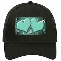 Mint White Owl Hearts Oil Rubbed Novelty Black Mesh License Plate Hat - £22.67 GBP