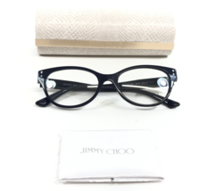 Jimmy Choo Eyeglasses Frame JC3003BU 5016 Shiny Black Cat Eye Crystals 5... - $188.09