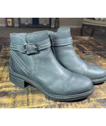 Leather Ankle Boots Buckle Black Womens 7M CLARKS Collection - $47.41 CAD