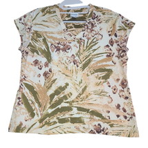 Chico&#39;s Womens Top Multi+Color Size 2 Rayon/Spandex Blend Stretch Floral - £8.55 GBP