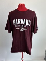 Harvard University T Shirt Short Sleeve Maroon Champion Size Large - £15.56 GBP