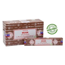 Satya Musk Agarbatti Incense Sticks 15g x 12 Boxes = 180g Free Shipping - £15.13 GBP