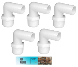 Elbow 3/4&#39;&#39; MPT x 1&#39;&#39; Dia. Barb Nylon - Green Leaf CBEL3410BG1 (5-PACK) - $9.89
