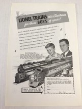 Lionel Train Set For Christmas Vtg 1949 Print Ad Art - $9.89