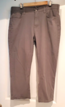 Iron Co Mens Chino Pants Size 36 x 32 Gray Straight Leg 5 Pocket Flat Front - $23.70